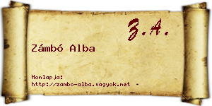 Zámbó Alba névjegykártya