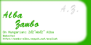 alba zambo business card